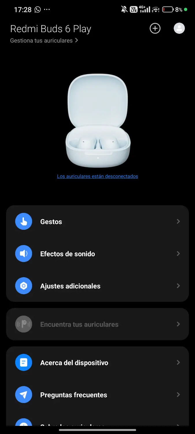 Estuche de auriculares celeste